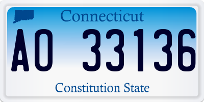 CT license plate AO33136