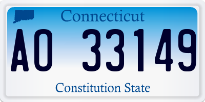 CT license plate AO33149
