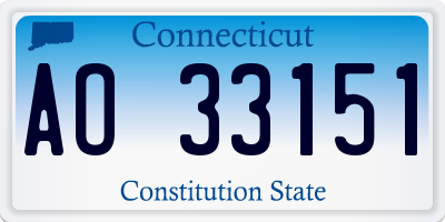CT license plate AO33151