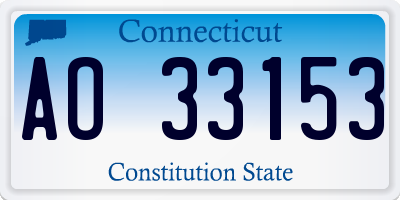 CT license plate AO33153