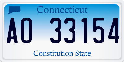 CT license plate AO33154