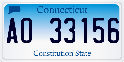 CT license plate AO33156