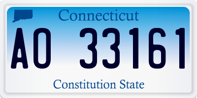 CT license plate AO33161