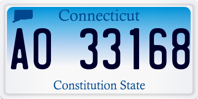 CT license plate AO33168