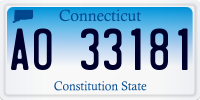 CT license plate AO33181