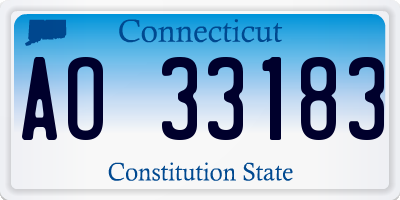 CT license plate AO33183
