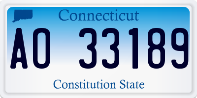 CT license plate AO33189