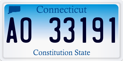 CT license plate AO33191