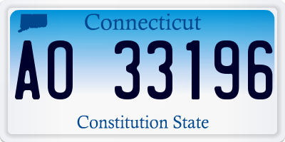 CT license plate AO33196