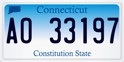 CT license plate AO33197