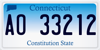 CT license plate AO33212