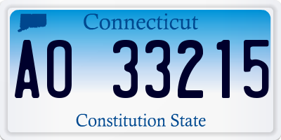 CT license plate AO33215