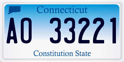 CT license plate AO33221