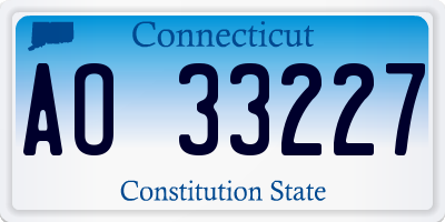 CT license plate AO33227