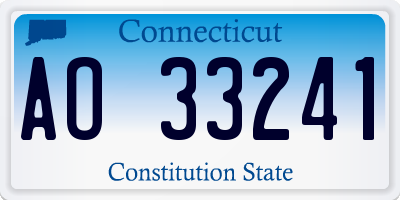 CT license plate AO33241