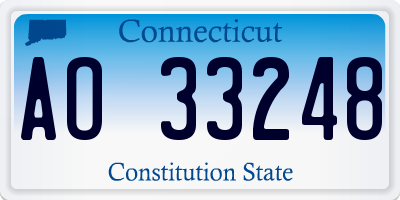 CT license plate AO33248