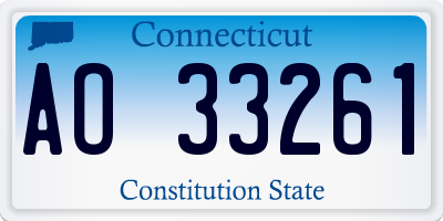 CT license plate AO33261