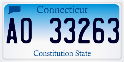 CT license plate AO33263