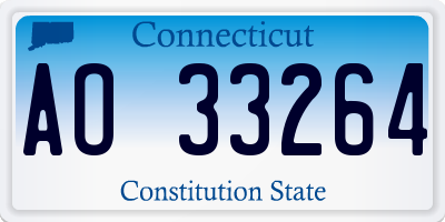 CT license plate AO33264