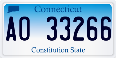 CT license plate AO33266