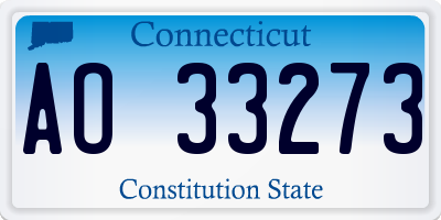 CT license plate AO33273