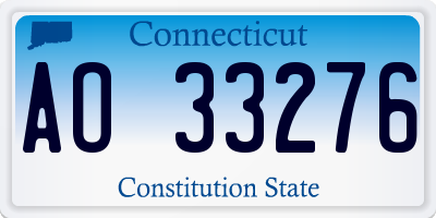 CT license plate AO33276