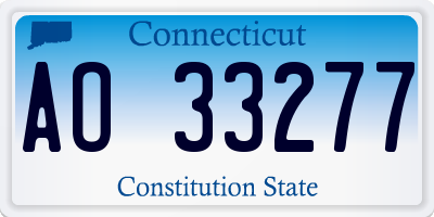 CT license plate AO33277