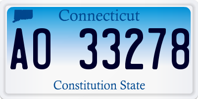 CT license plate AO33278