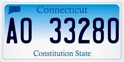 CT license plate AO33280