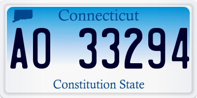 CT license plate AO33294
