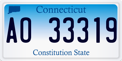 CT license plate AO33319