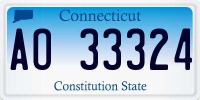CT license plate AO33324