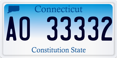 CT license plate AO33332