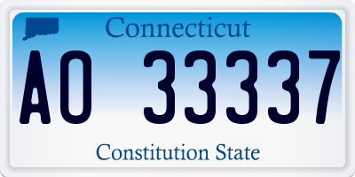 CT license plate AO33337