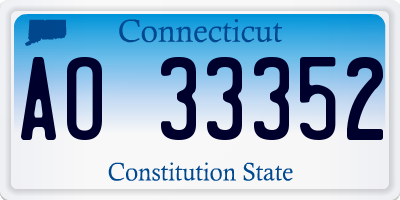 CT license plate AO33352
