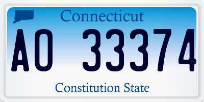 CT license plate AO33374