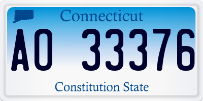 CT license plate AO33376