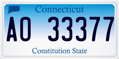 CT license plate AO33377