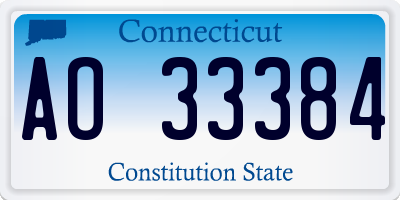 CT license plate AO33384