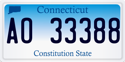 CT license plate AO33388