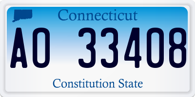 CT license plate AO33408