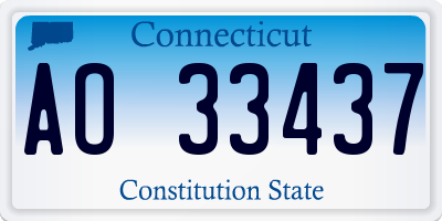 CT license plate AO33437