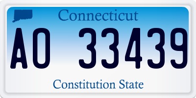 CT license plate AO33439
