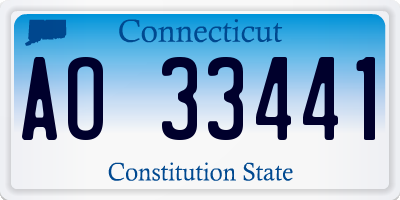CT license plate AO33441
