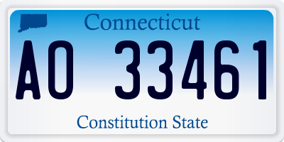 CT license plate AO33461