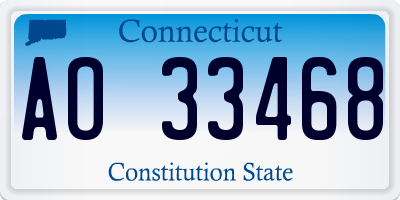 CT license plate AO33468