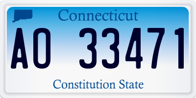 CT license plate AO33471