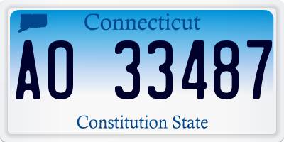 CT license plate AO33487