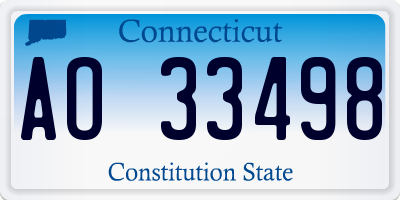 CT license plate AO33498