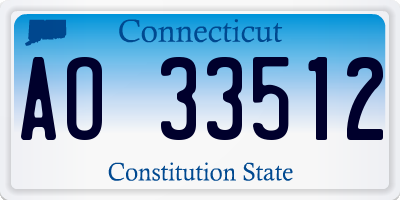 CT license plate AO33512